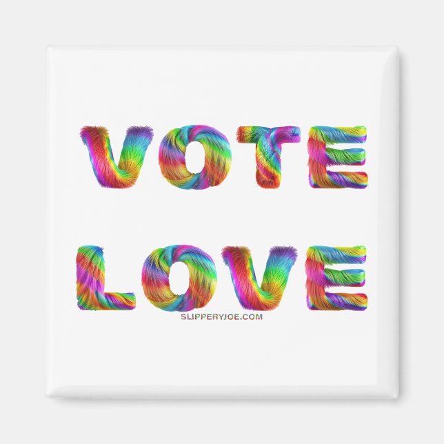 Íman SlipperyJoe voto amor igualdade pelo arco-íris pel (Frente)