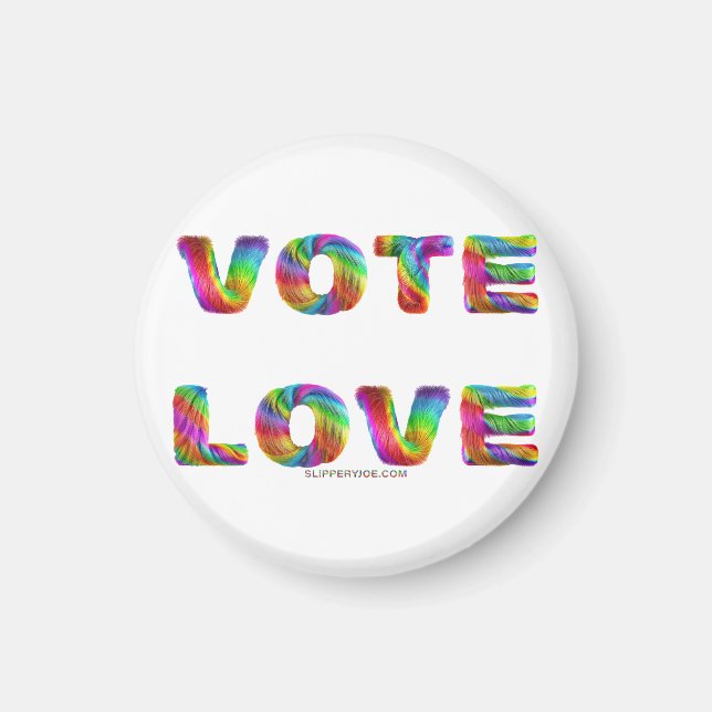 Íman SlipperyJoe voto amor igualdade pelo arco-íris tex (Frente)