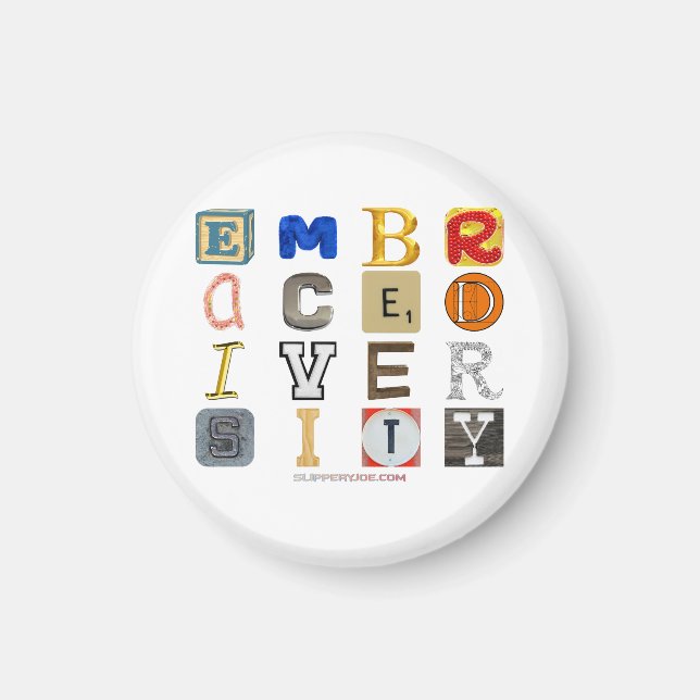 Íman SlipperyJoe's abraça a diversidade de letras recor (Frente)