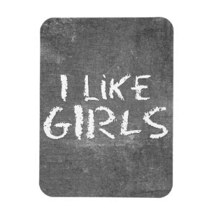 Íman SlipperyJoe's Eu Gosto de Meninas quadro-negro suj