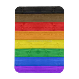 Íman SlipperyJoe's Inclusive orgulho gay flag texturizo