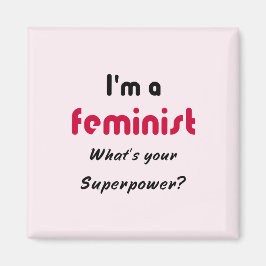 Íman Slogan de superpotência feminista rosa