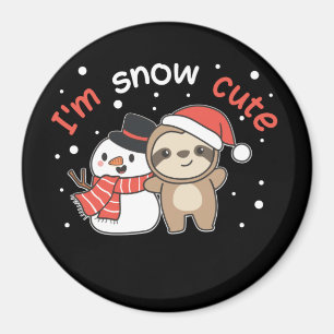 Íman Sloth, eu sou Snow Cute Snowman Snow Pun Magnet