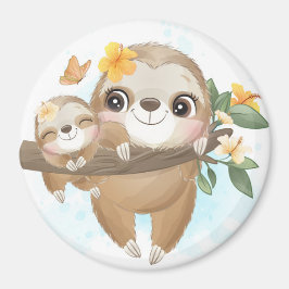 Íman Sloth Mãe com Bebê