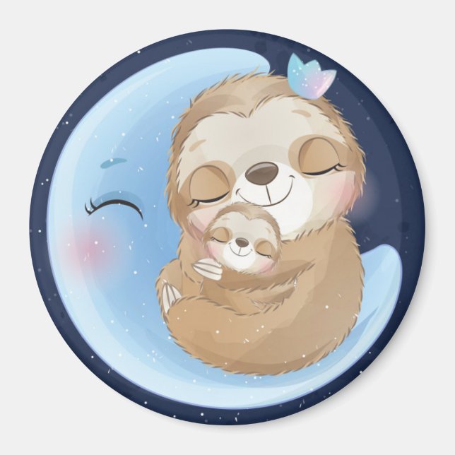 Íman Sloth Mãe com Bebê (Frente)