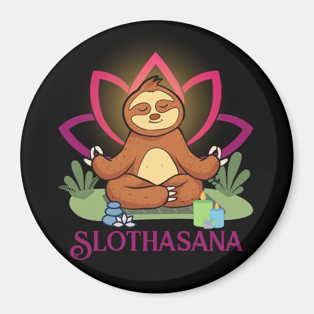 Íman "Slothasana" Sloth fazendo meditação de ioga (Frente)