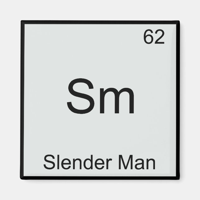 Íman Sm - Símbolo do Elemento Químico Slender Man Engra (Frente)