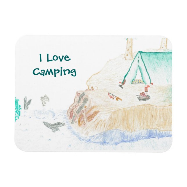 Íman Small I Love Camping Magnet (Horizontal)