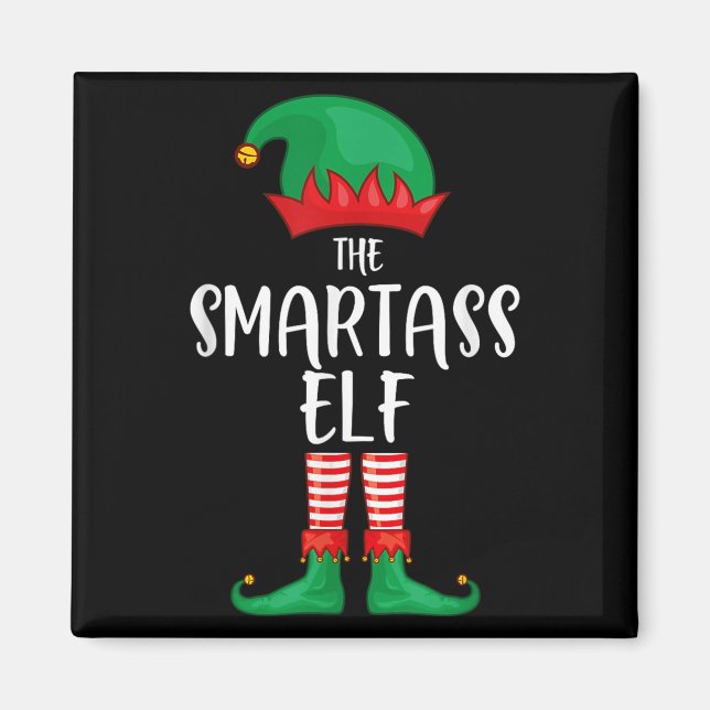 Íman Smart Elf Christmas Party Matching Family Group Pa (Frente)