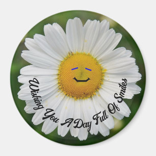 Íman Smiley Daisy Round Magnet