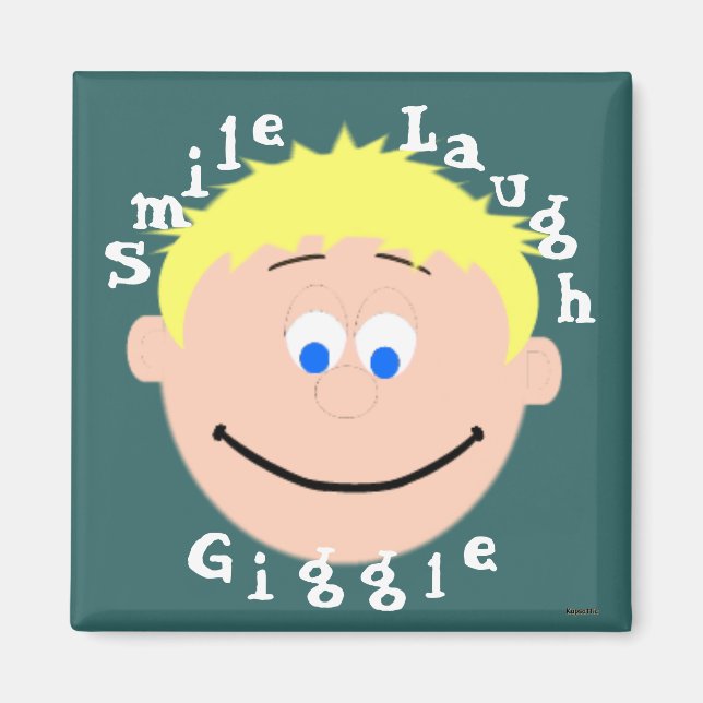 Íman Smiling Faces Blonde Blue Eyes Boy (Frente)