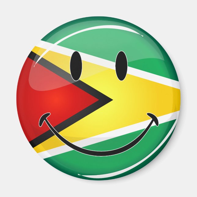 Íman Smiling Guyanese Flag (Frente)