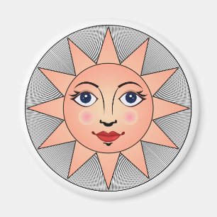 Íman Smiling Sun Face Símbolo de astronomia