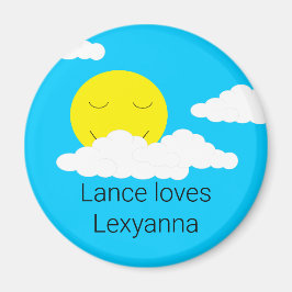 Íman Smiling Sun with Puffy Clouds: