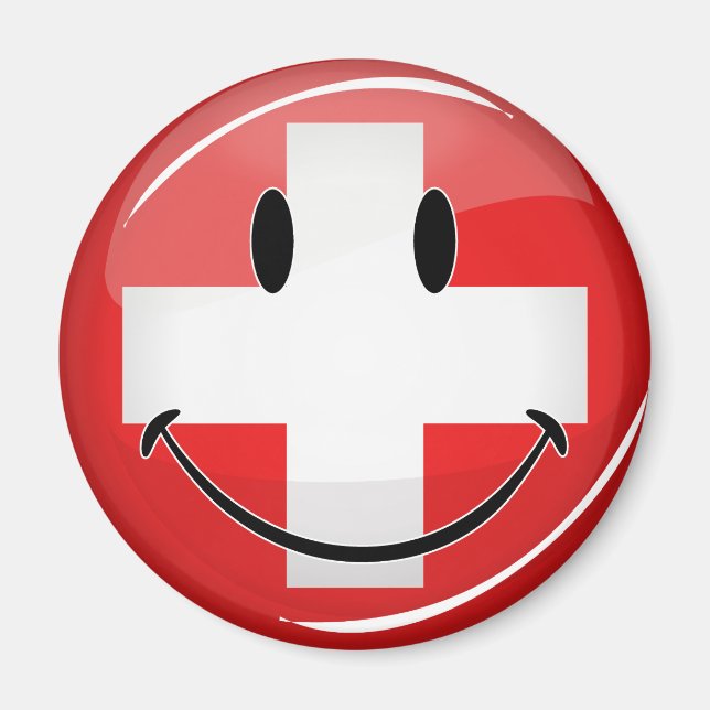 Íman Smiling Swiss Flag (Frente)