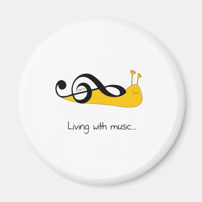 Íman Snail Clef: Vivendo com música... (Frente)