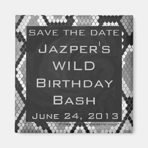 Íman Snakeskin Gray, White, and Black Monogrammed