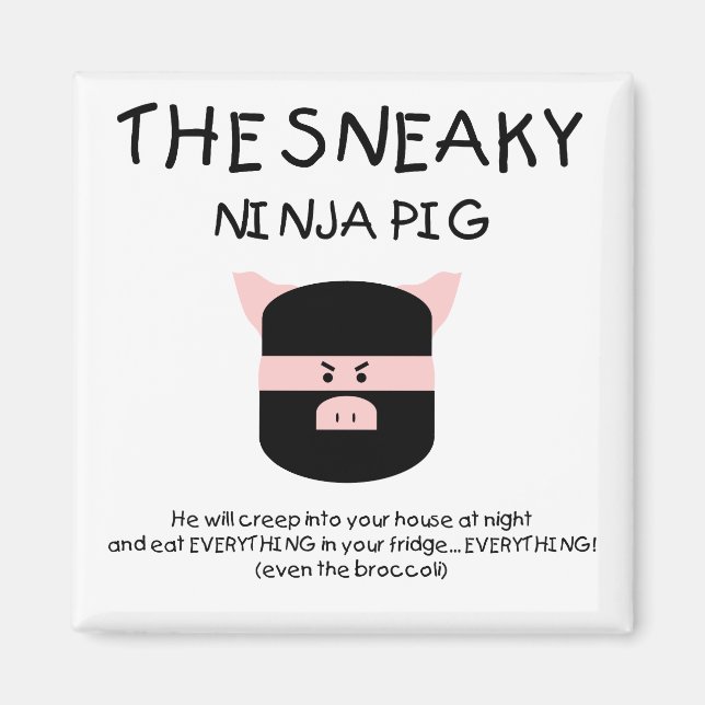 Íman Sneaky Ninja Pig (Frente)