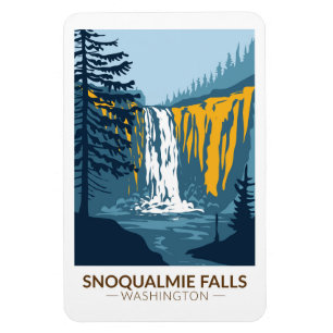 Íman Snoqualmie Falls Washington Waterfall Vintage