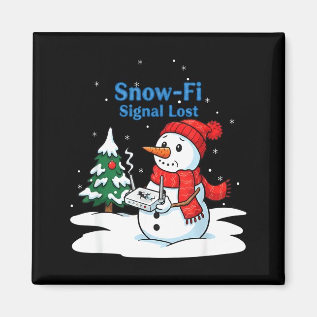 Íman Snow-fi Signal Lost Funny Christmas Snowman Wifi  (Frente)