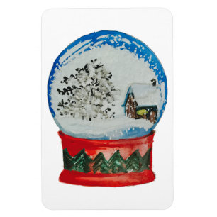 Íman Snow Globe Crystal Ball Winter Village