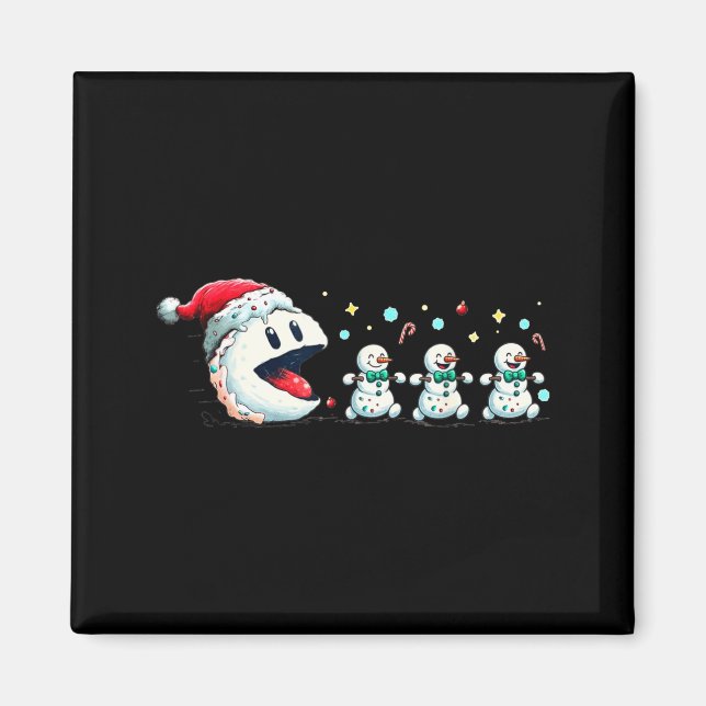 Íman Snow Man Xmas Tee Snowman Gamer  (Frente)