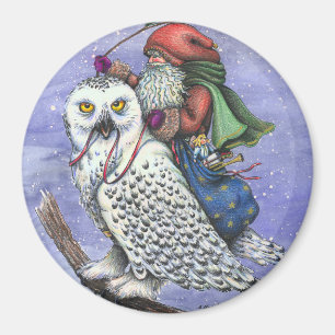 Íman Snow Owl E Papais noeis, NATAL MAGNET Fantasy