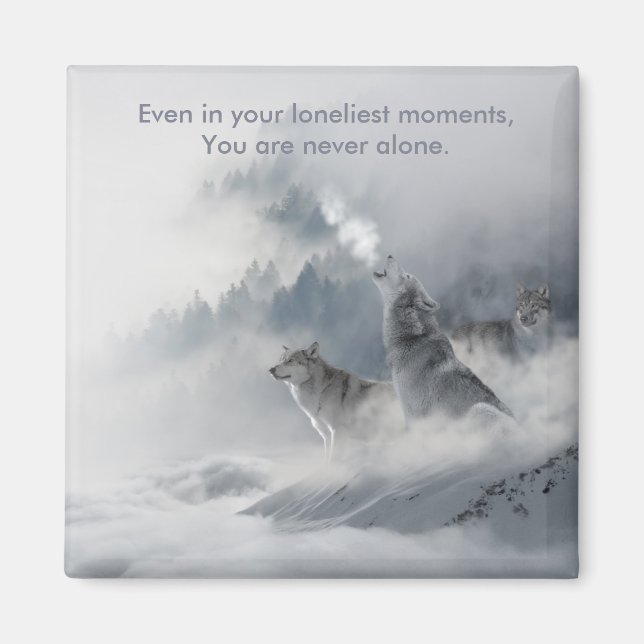 Íman Snow Wolf Impressão (Frente)