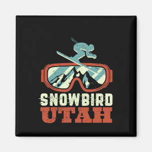 Íman Snowbird Utah Mountain Vintage Retro Skiing E Sn