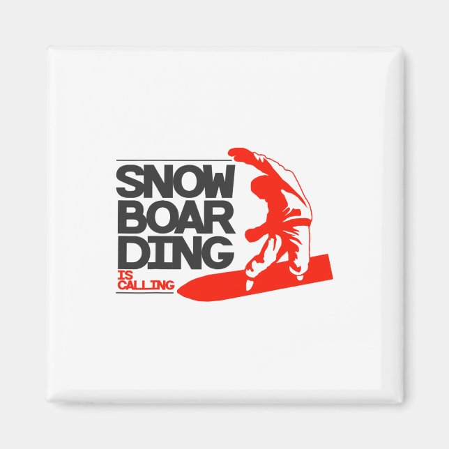 Íman Snowboard Está Chamando Snowboard Snowboard Gift (Frente)