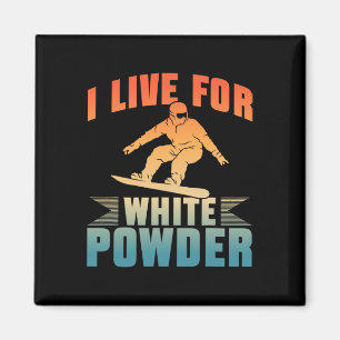 Íman Snowboard I Live For White Powder Snowboarder Snow