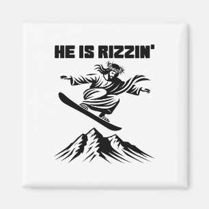 Íman Snowboard Jesus Cristo Snowboard Rizzin' Snow C