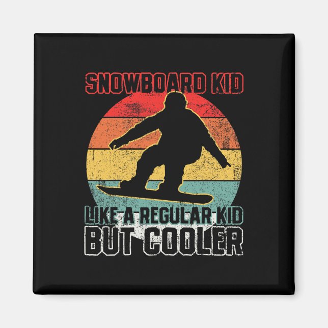 Íman Snowboard Kid Snowboarder Snowboard (Frente)