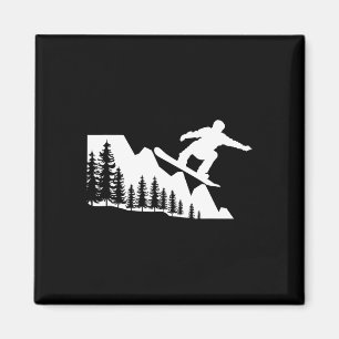 Íman Snowboard Mountain Winter Sports Adventure Neve