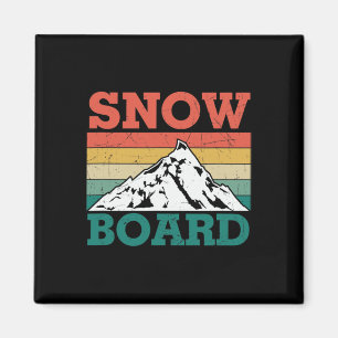 Íman Snowboard Retro Esqui na Neve Férias Esqui Snowb