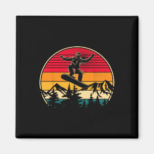 Íman Snowboard Retro Sunset Style Snowboard Winter S
