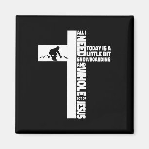 Íman Snowboard Snowboard Jesus Faith Cross Christian