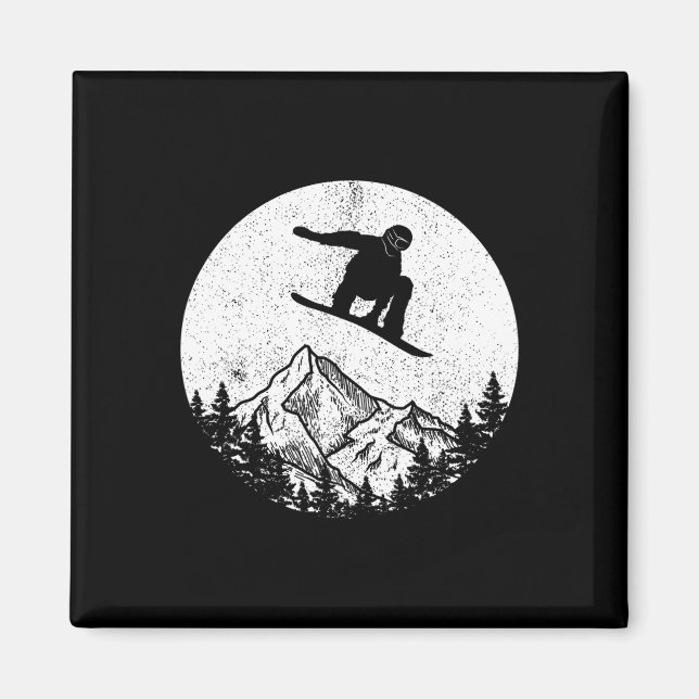 Íman Snowboard Snowboard Silhouette Snowboard Gif (Frente)