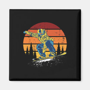 Íman Snowboard Snowboard Snowboarder Vintage Winter