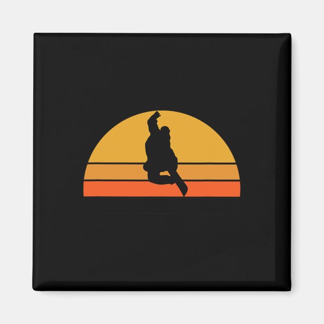 Íman Snowboard Snowboarder Snow Snow Snow Winter Sunset (Frente)