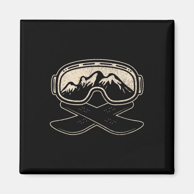 Íman Snowboard Snowboarder Snowboard Monte Estilo (Frente)