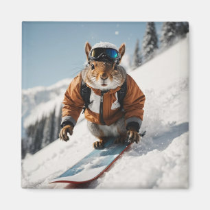 Íman Snowboard Squirrel Wintertime Whimsper Animal