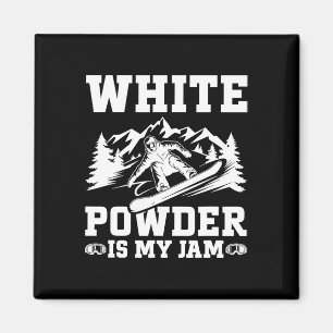 Íman Snowboard White Powder Snow Winter Snowboard