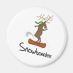 Íman Snowboardeer Funny Snowboard Reindeer