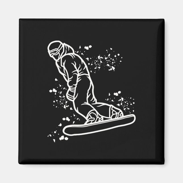 Íman Snowboarder Colorful Snowboard 29 (Frente)