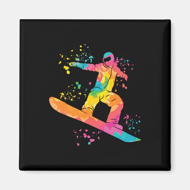 Íman Snowboarder Colorful Snowboard 44 (Frente)