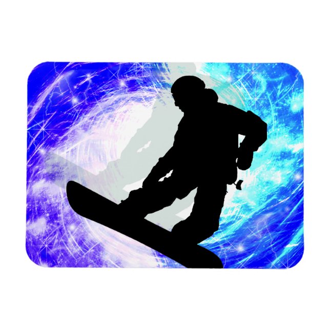 Íman Snowboarder em Whiteout (Horizontal)