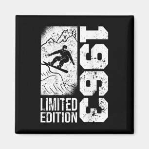 Íman Snowboarder Vintage 1963 Birthday Snowboard Sno