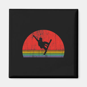 Íman Snowboarder Vintage Retro Snowboard Gift Men Bo