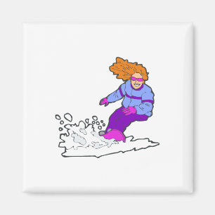 Íman Snowboarding feliz galão